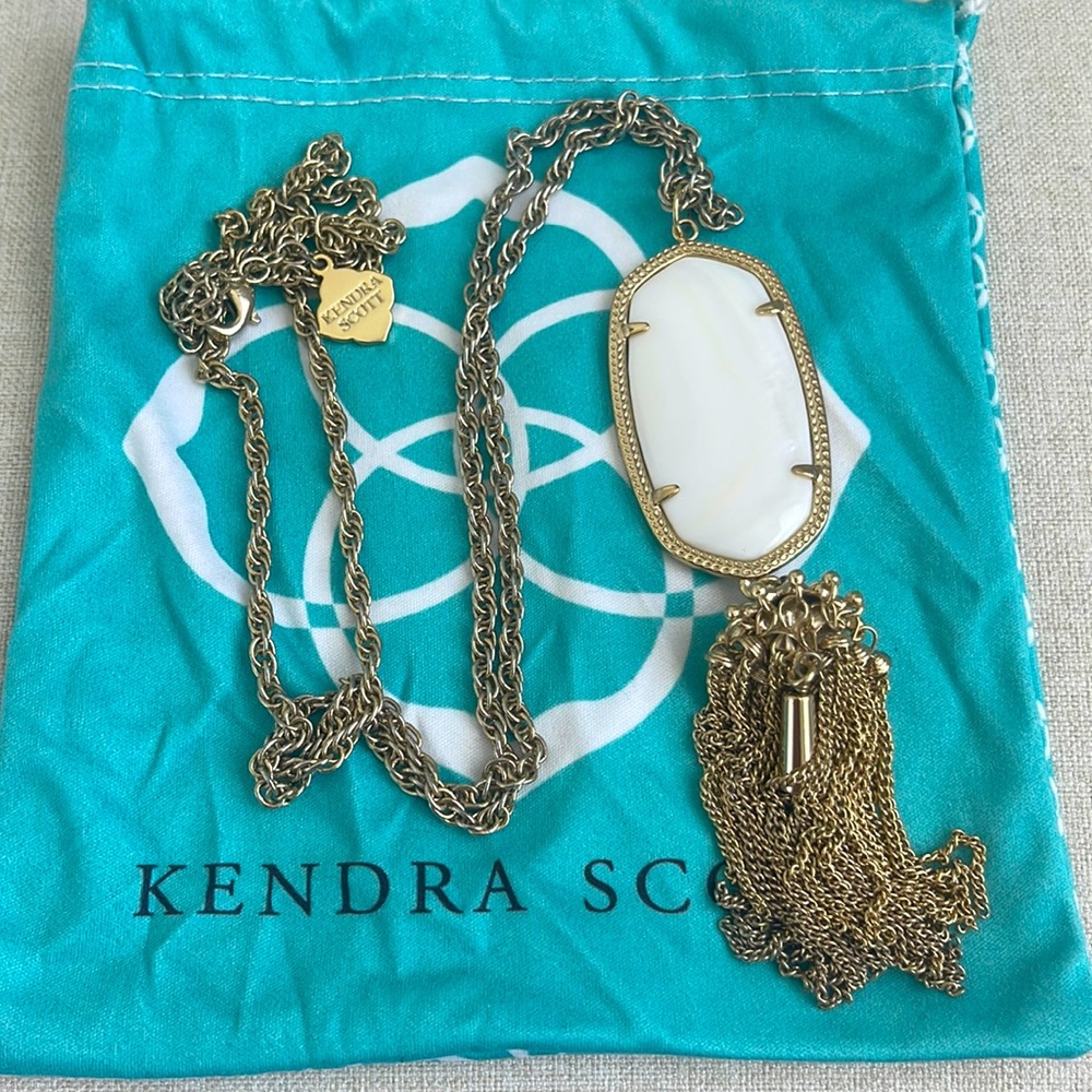 Kendra Scott Rayne Necklace (white stone)